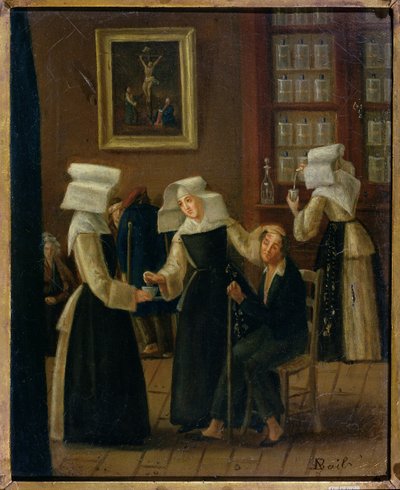 Nuns Dressing a Sick Man by Antoine Jean Bail